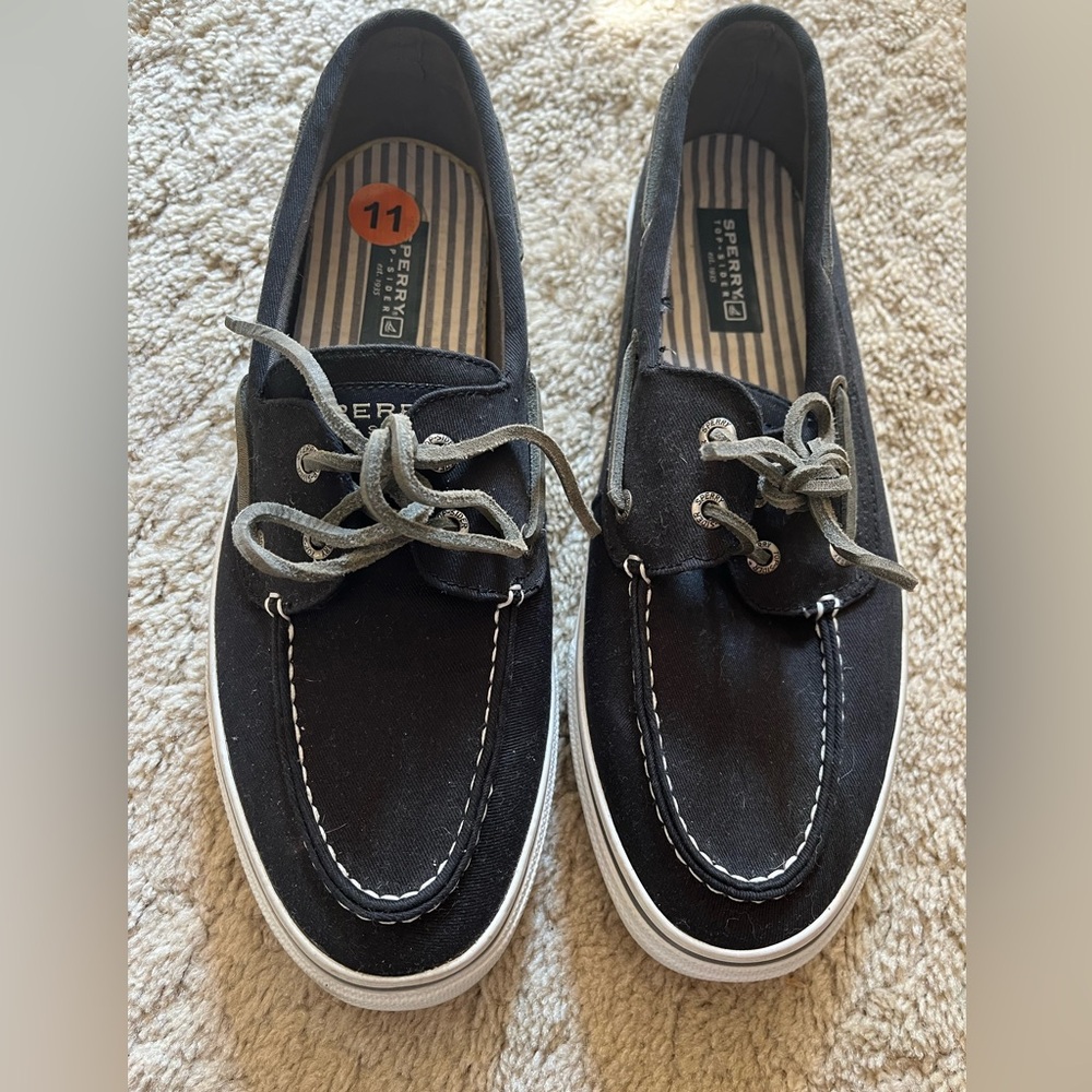 Men’s Sperry Top Sider Boat Shoes Size 11 in black